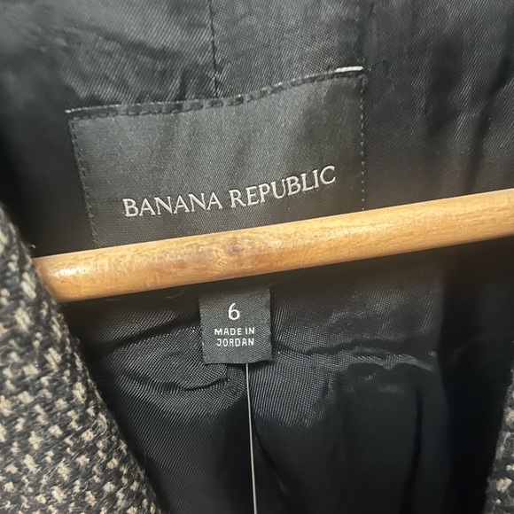 Banana Republic Wylder Textured Tweed Black and Cream Jacket NWT Sz 6 - Picture 5 of 7